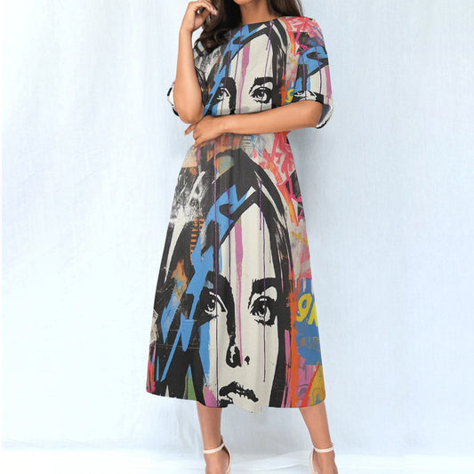 All-Over Print Women's Elastic Waist Dress