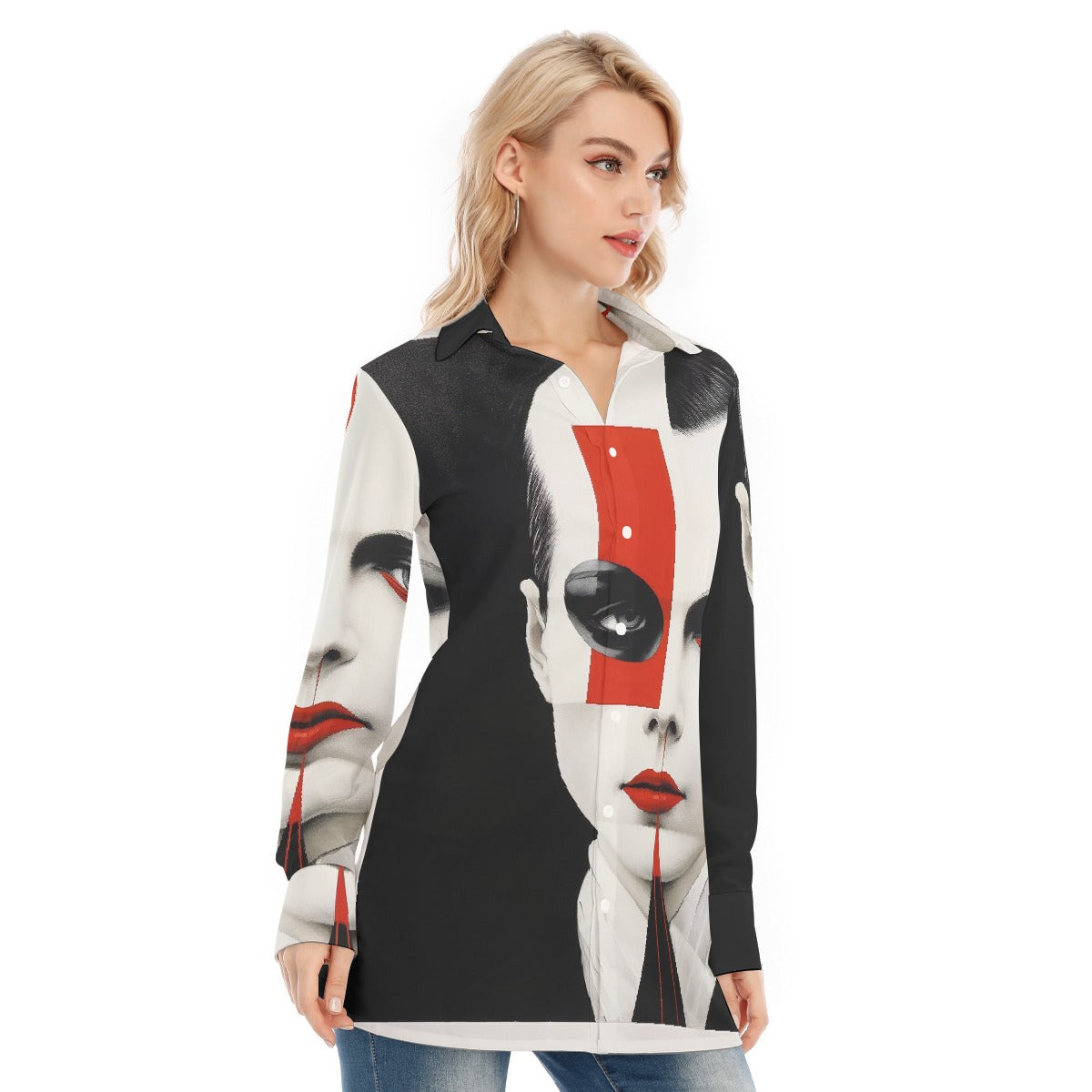 All-Over Print Women's Long Shirt