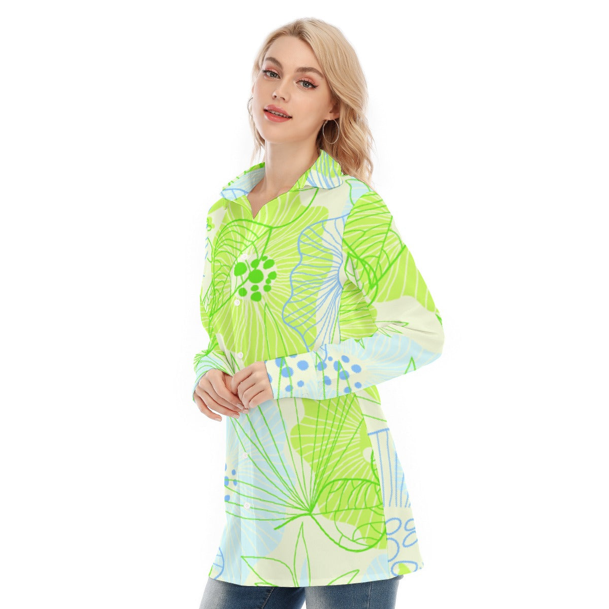 All-Over Print Women's Long Shirt