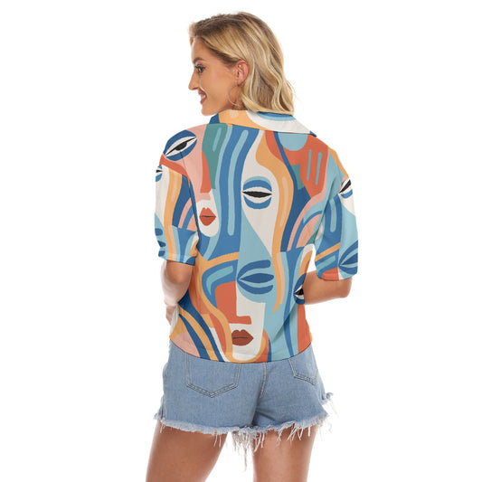 All-Over Print Women's V-neck Shirts