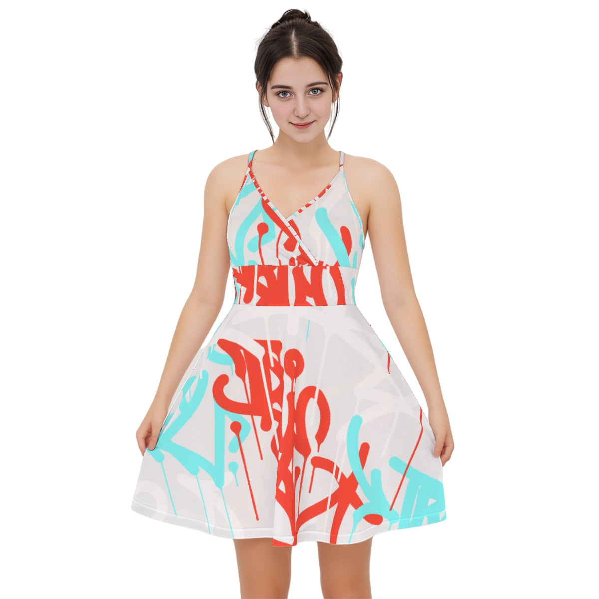 All-Over Print Women‘s Cross Cami Dress