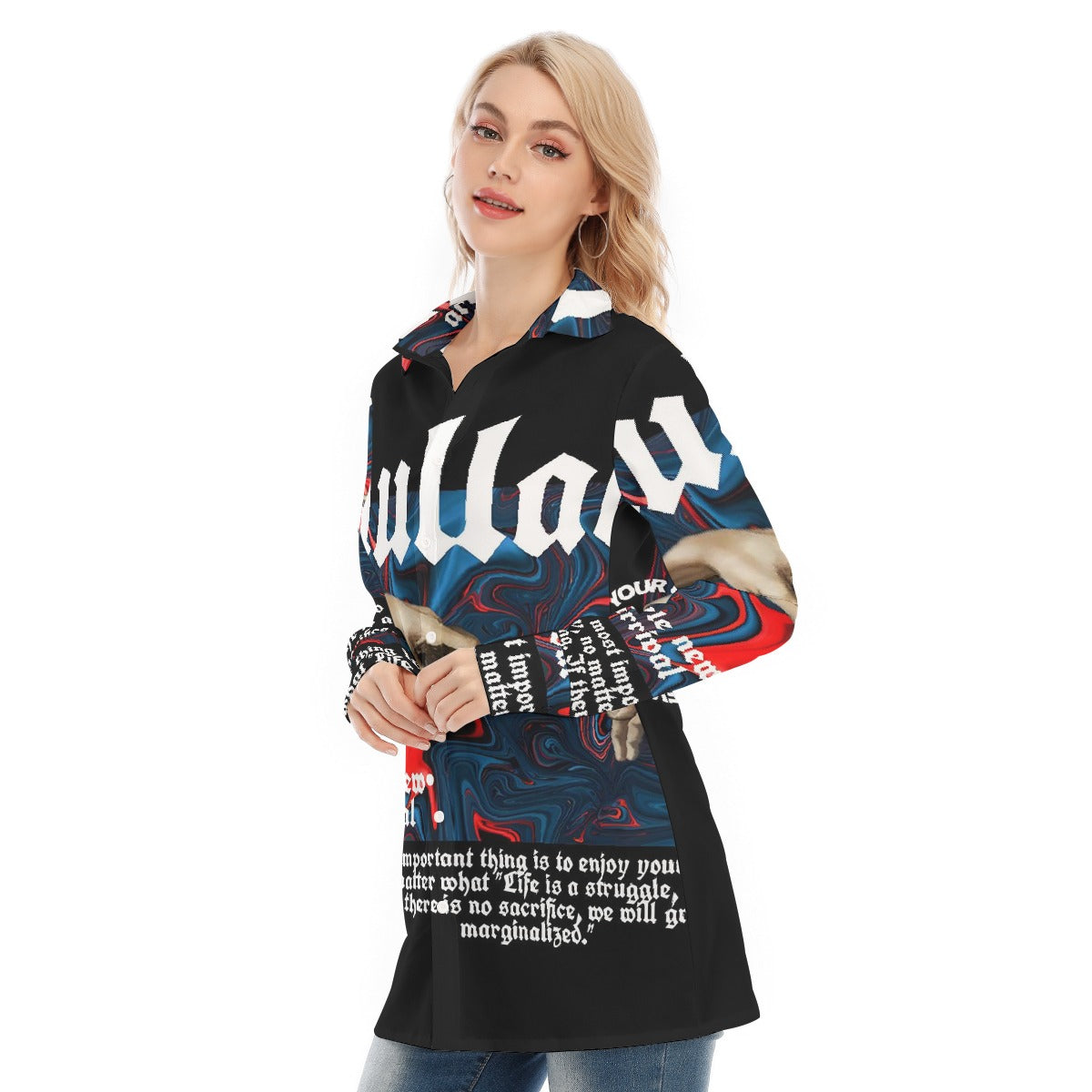 All-Over Print Women's Long Shirt