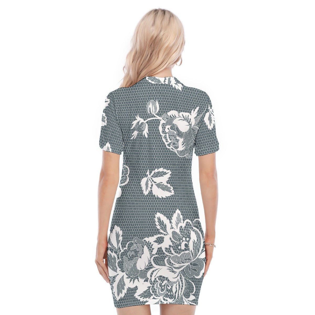 All-Over Print Women's Polo Collar Dress