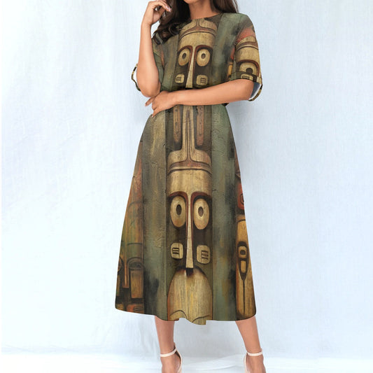 All-Over Print Women's Elastic Waist Dress