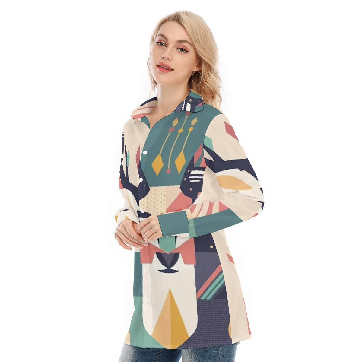 All-Over Print Women's Long Shirt