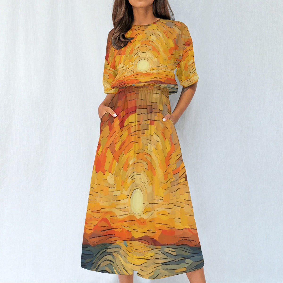 All-Over Print Women's Elastic Waist Dress