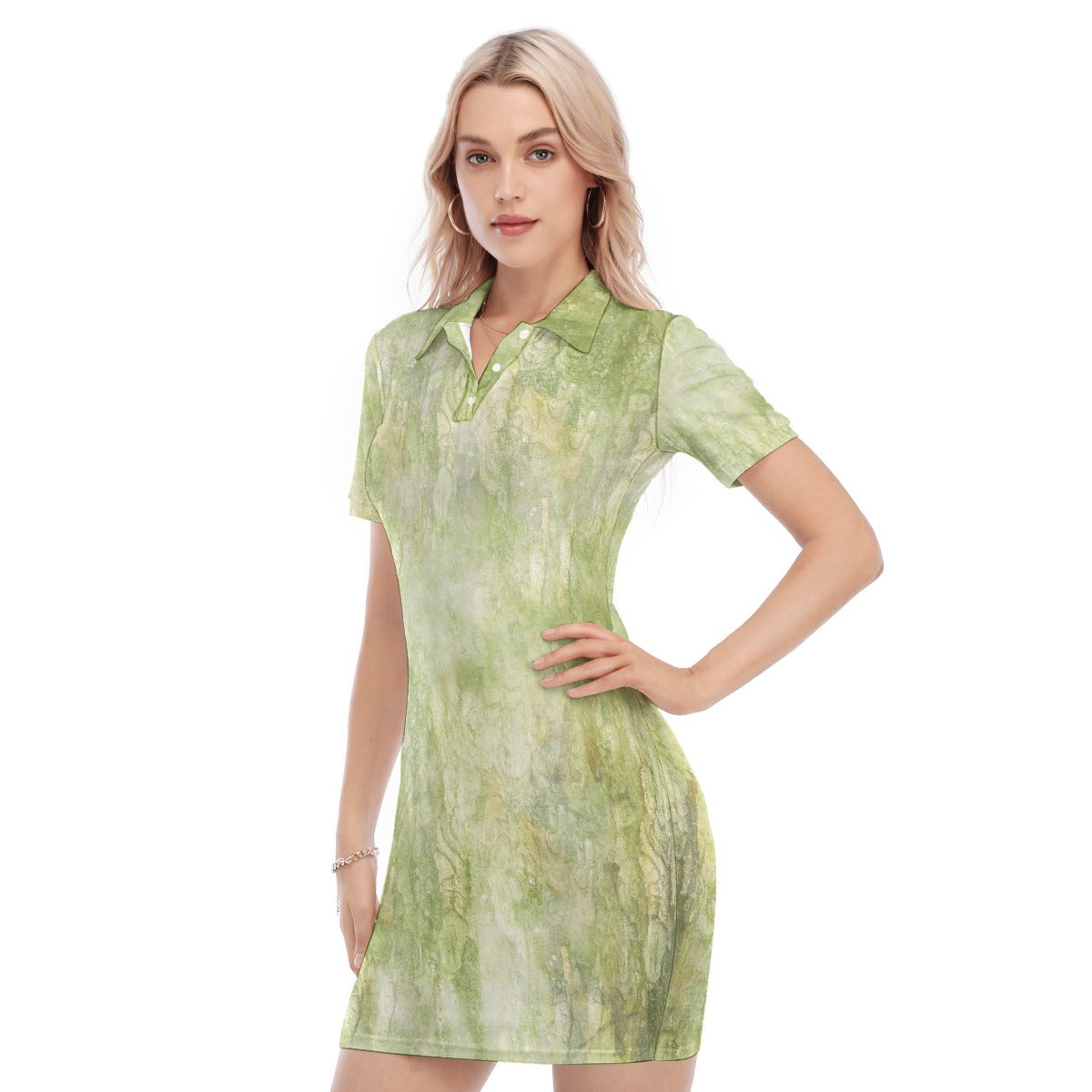 All-Over Print Women's Polo Collar Dress