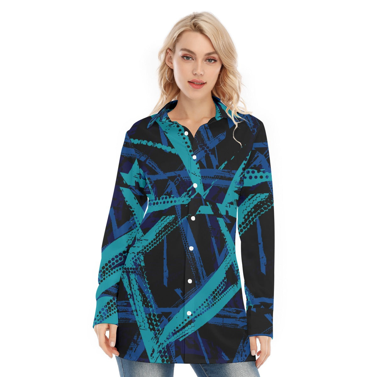 All-Over Print Women's Long Shirt