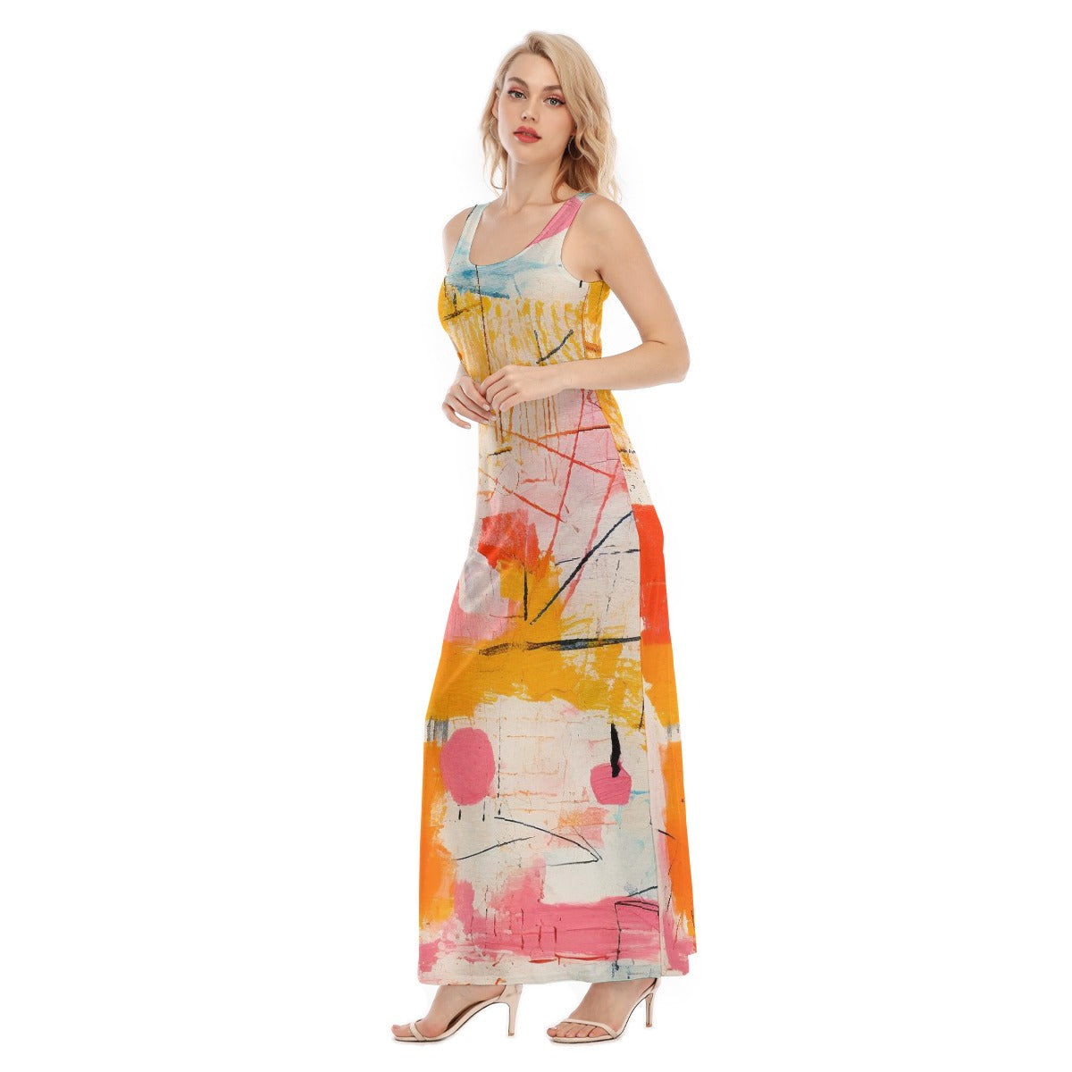 All-Over Print Women's Vest Dress | Length To Ankle