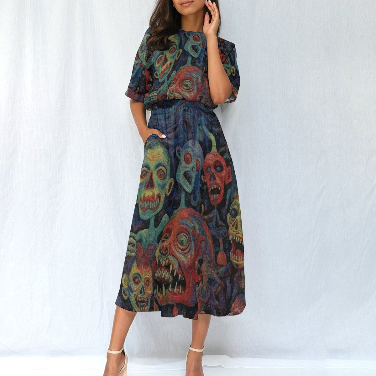 All-Over Print Women's Elastic Waist Dress