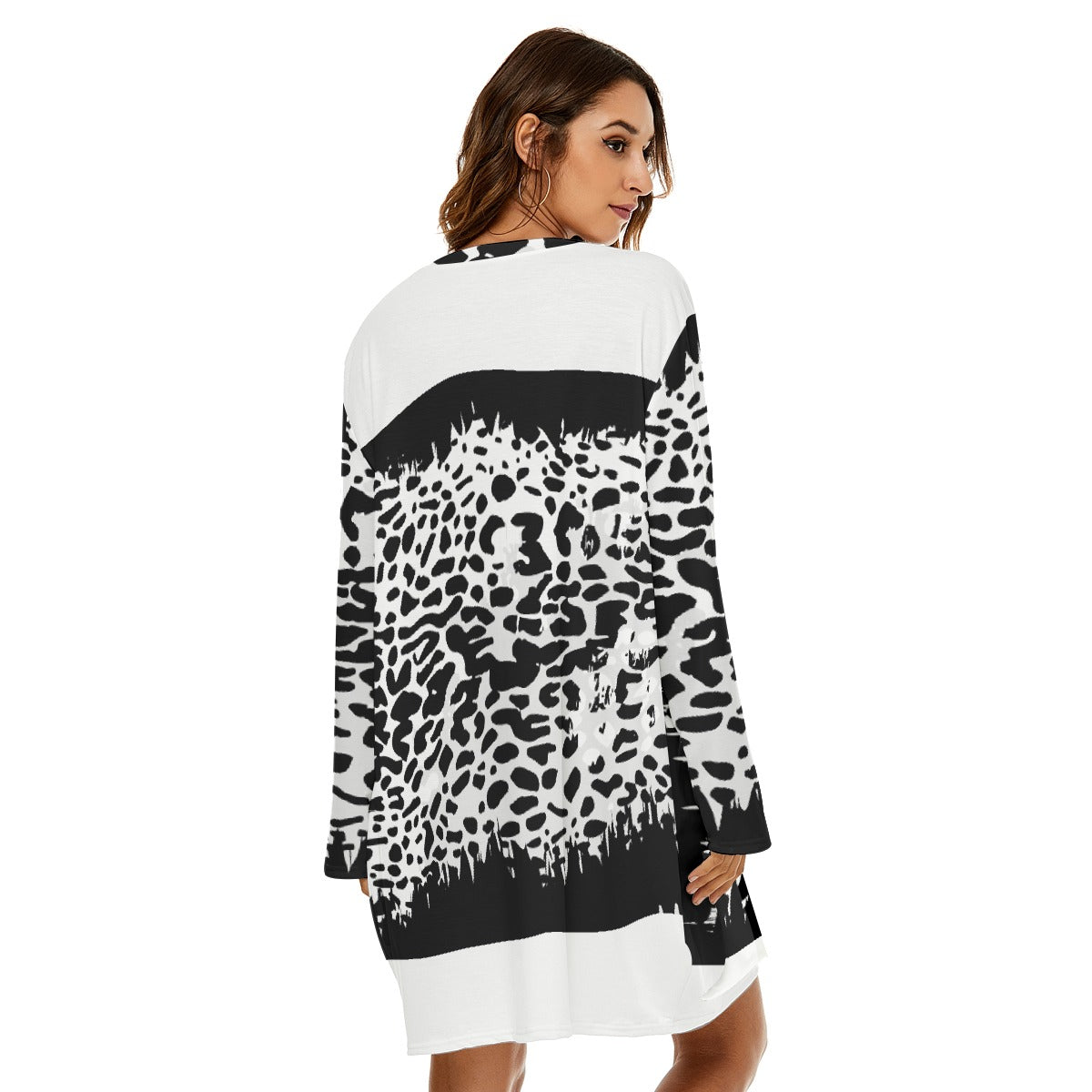 All-Over Print  Women's Loose Crew Neck Dress