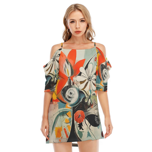 All-Over Print Women's Off-shoulder Cami Dress