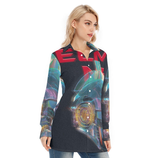 All-Over Print Women's Long Shirt