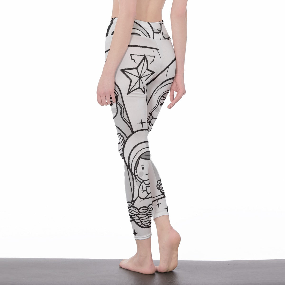 All-Over Print Women's High Waist Leggings | Side Stitch Closure