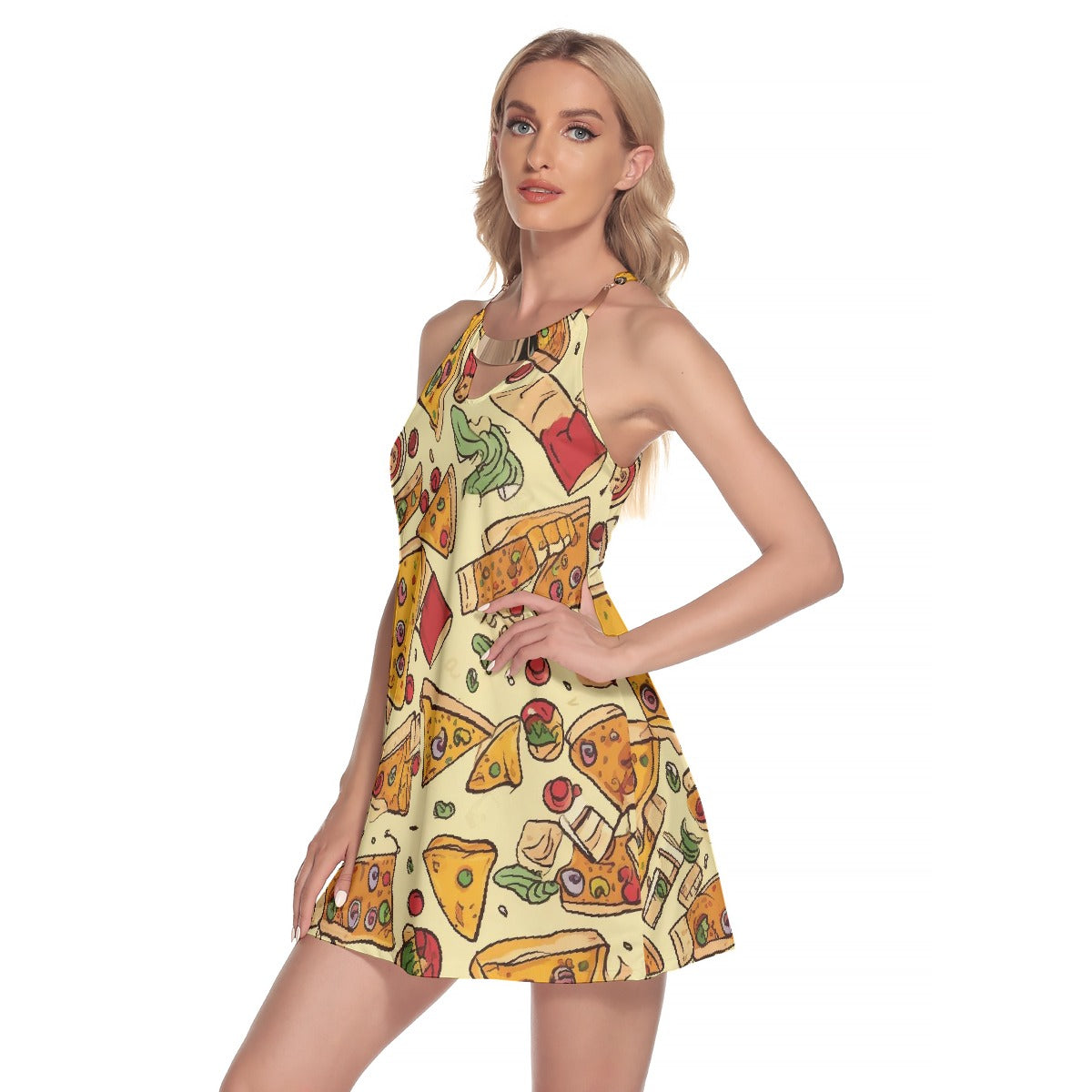 All-Over Print Women's Round Neck Above Knee Dress