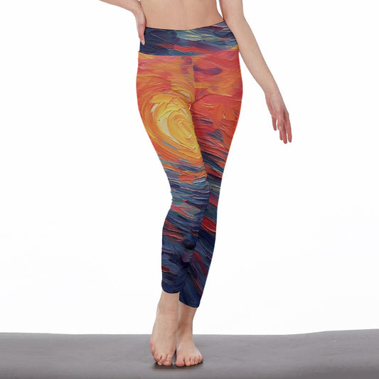 All-Over Print Women's High Waist Leggings | Side Stitch Closure