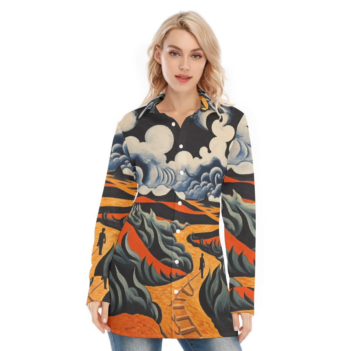 All-Over Print Women's Long Shirt