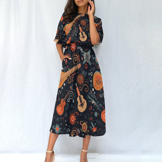 All-Over Print Women's Elastic Waist Dress