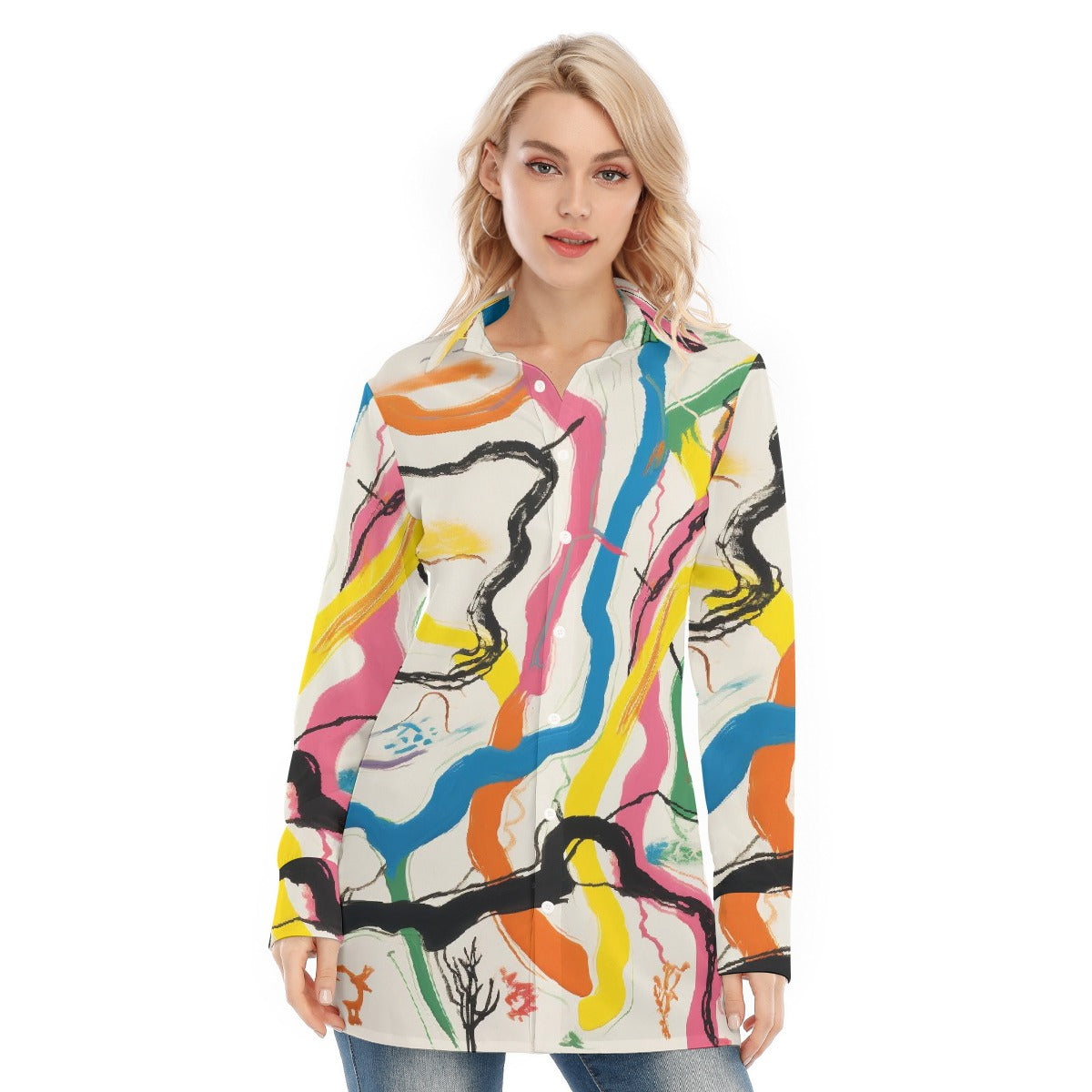 All-Over Print Women's Long Shirt