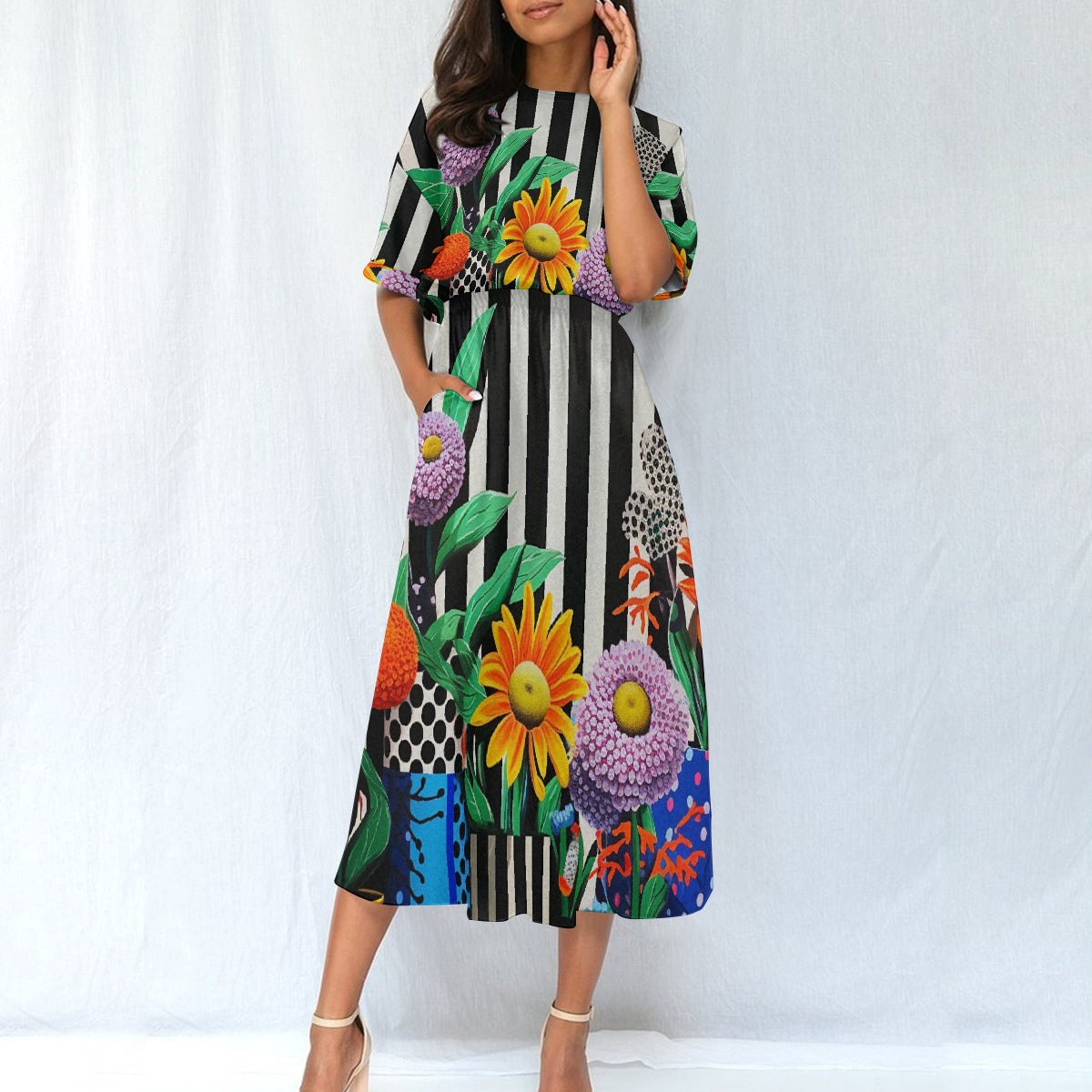 All-Over Print Women's Elastic Waist Dress