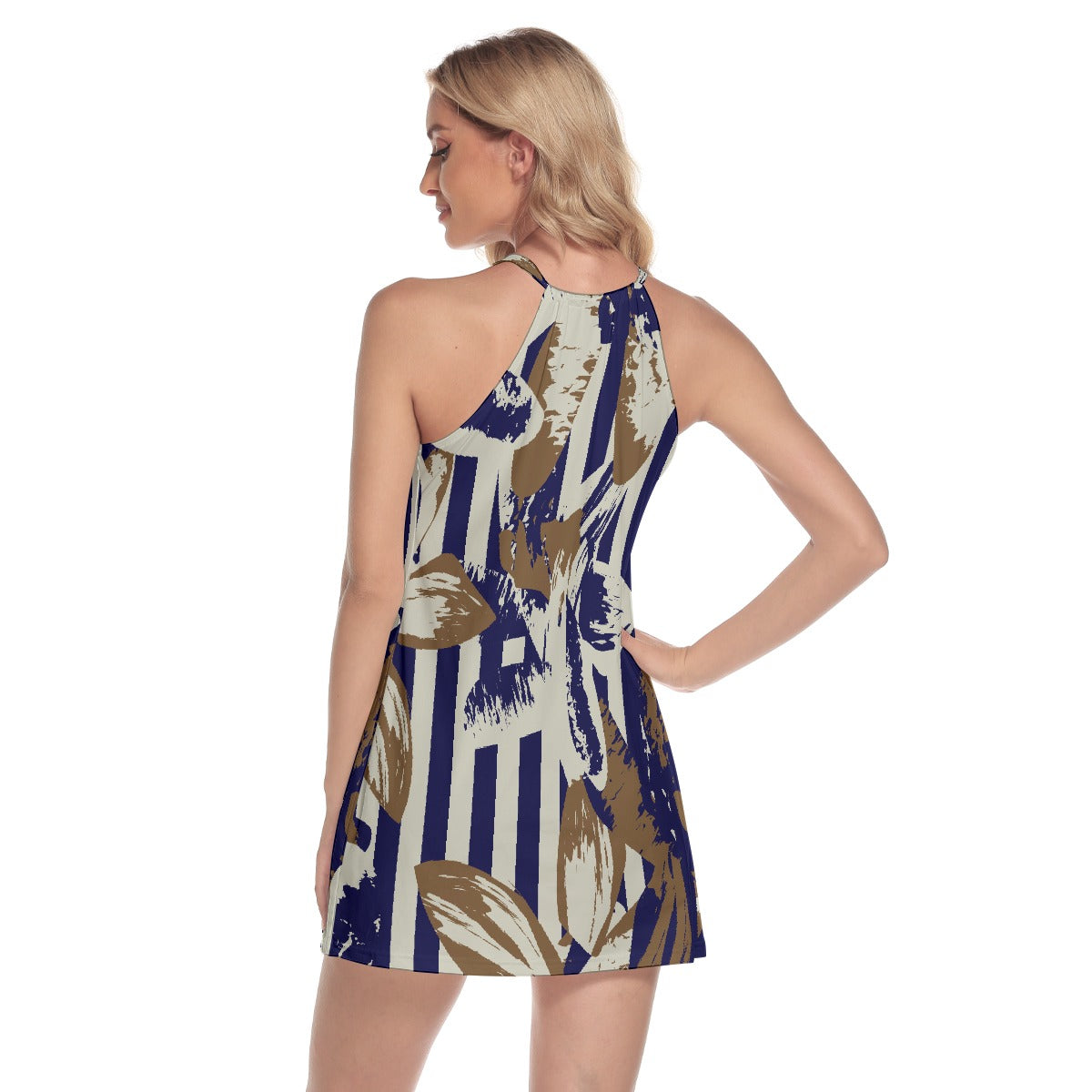 All-Over Print Women's Round Neck Above Knee Dress