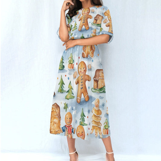 All-Over Print Women's Elastic Waist Dress