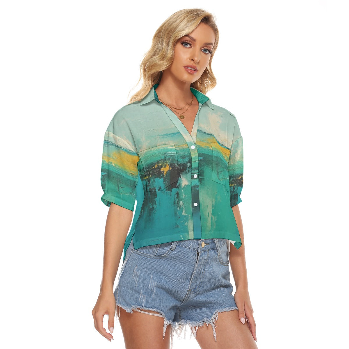 All-Over Print Women's V-neck Shirts