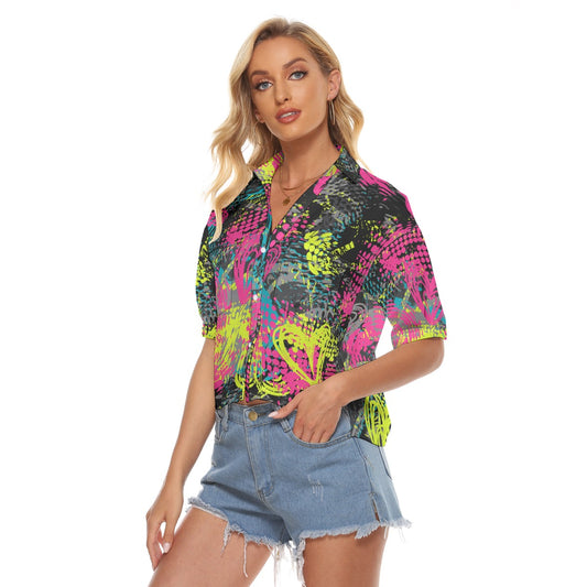 All-Over Print Women's V-neck Shirts