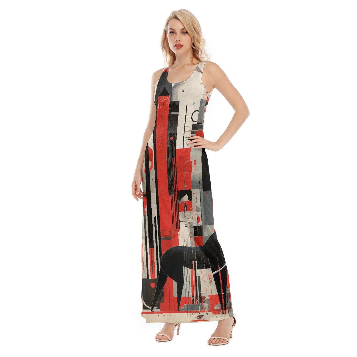 All-Over Print Women's Vest Dress | Length To Ankle