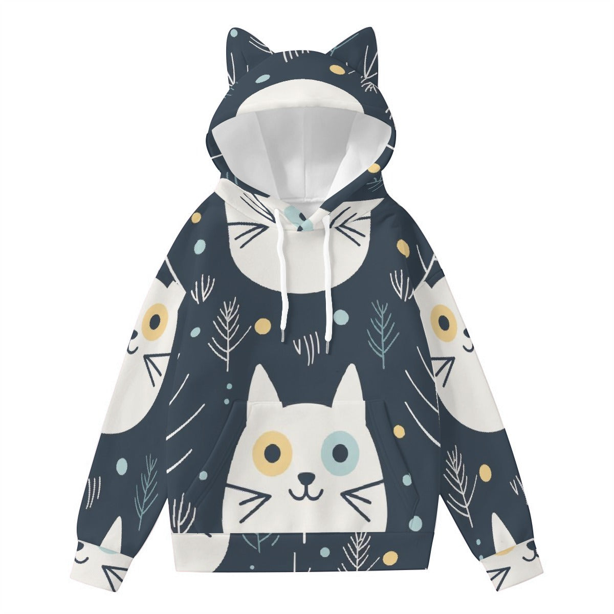 All-Over Print Women’s Hoodie With Decorative Ears