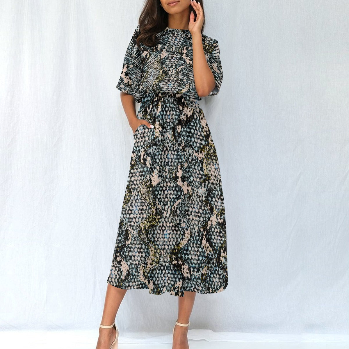 All-Over Print Women's Elastic Waist Dress