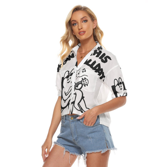 All-Over Print Women's V-neck Shirts