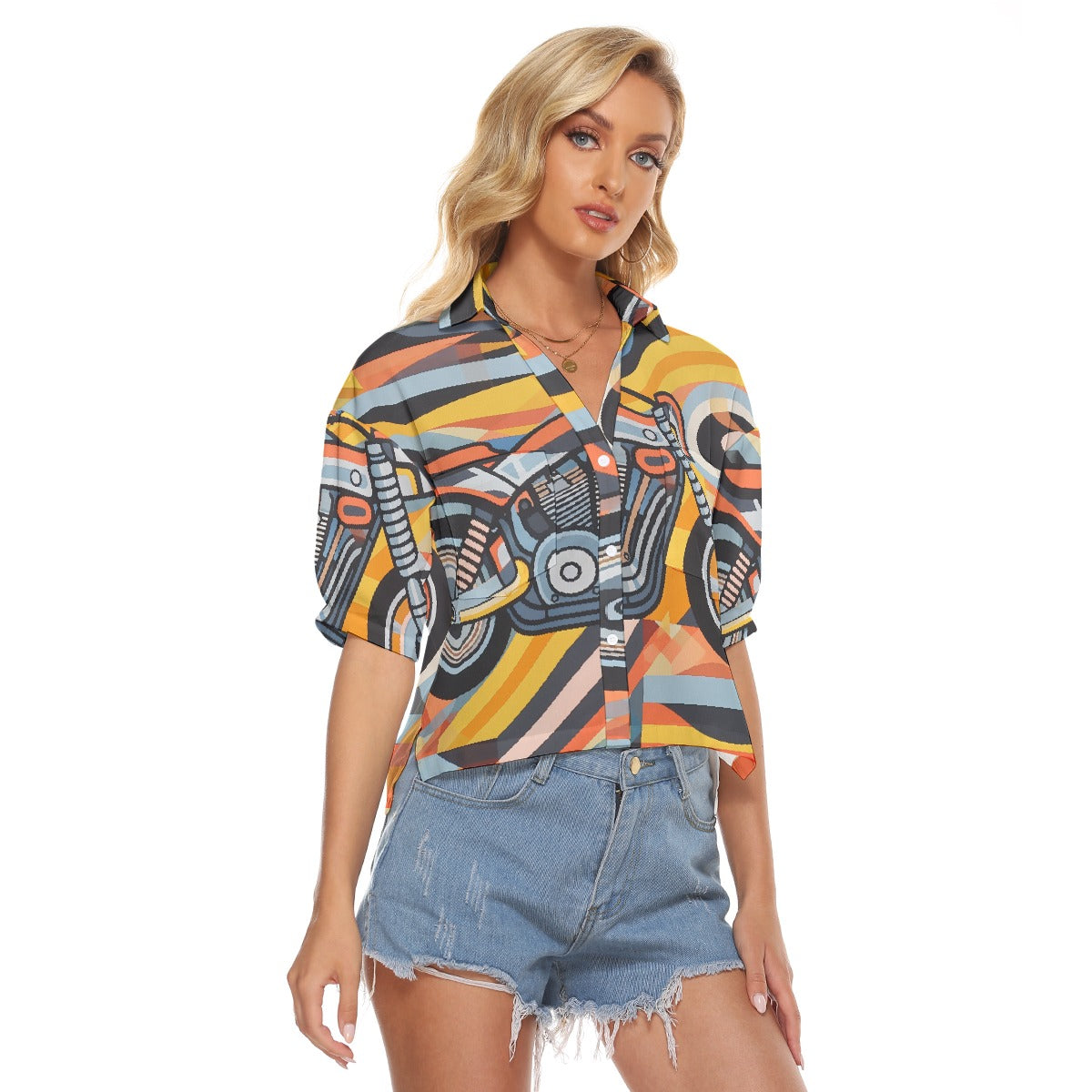 All-Over Print Women's V-neck Shirts