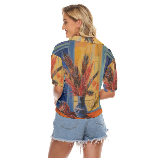 All-Over Print Women's V-neck Shirts