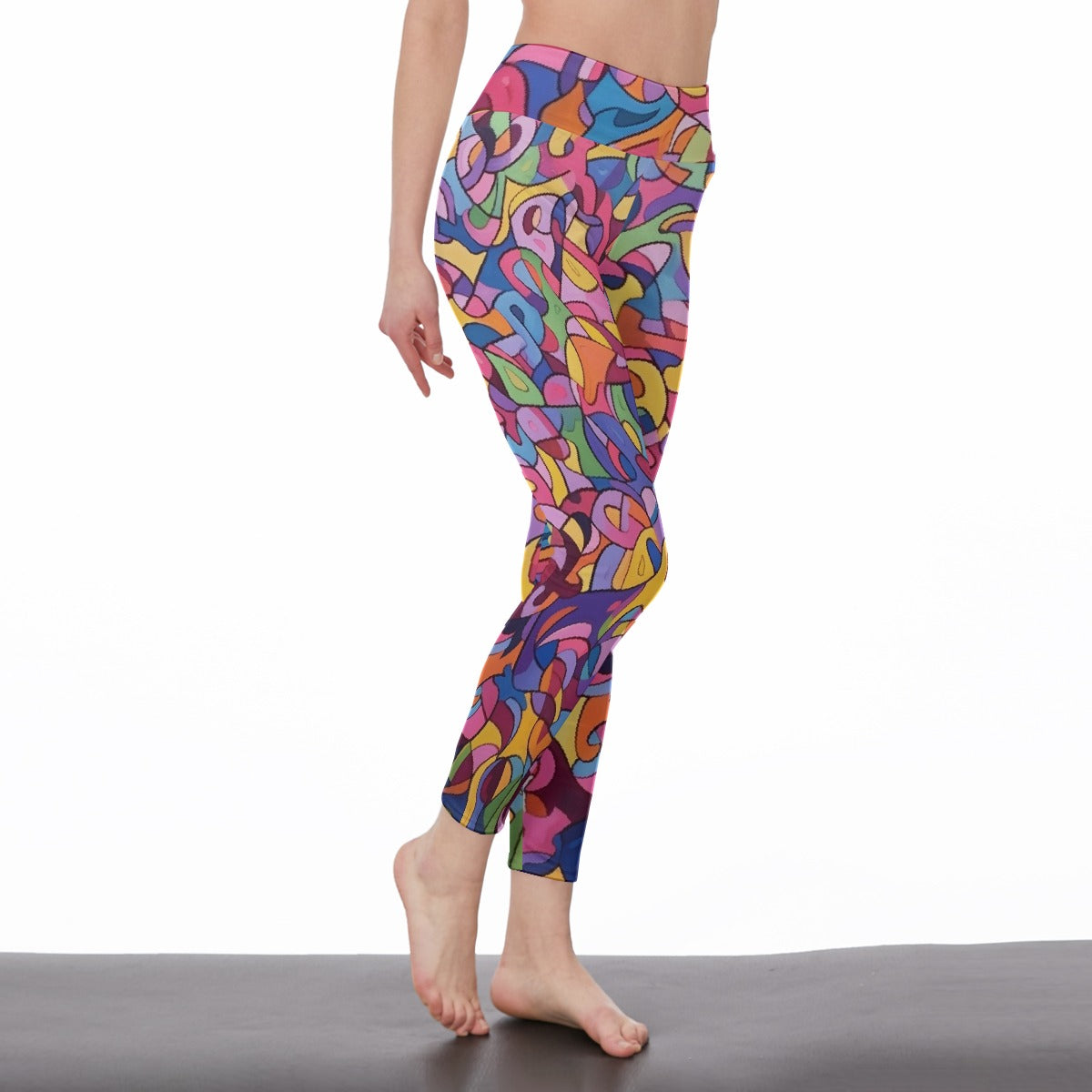 All-Over Print Women's High Waist Leggings | Side Stitch Closure