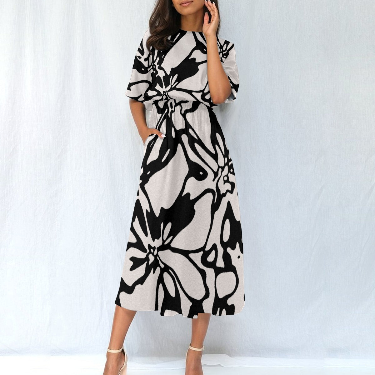 All-Over Print Women's Elastic Waist Dress