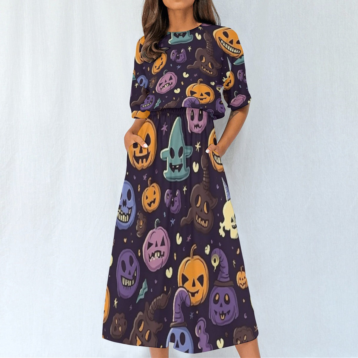 All-Over Print Women's Elastic Waist Dress