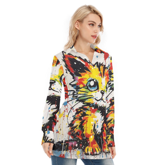 All-Over Print Women's Long Shirt