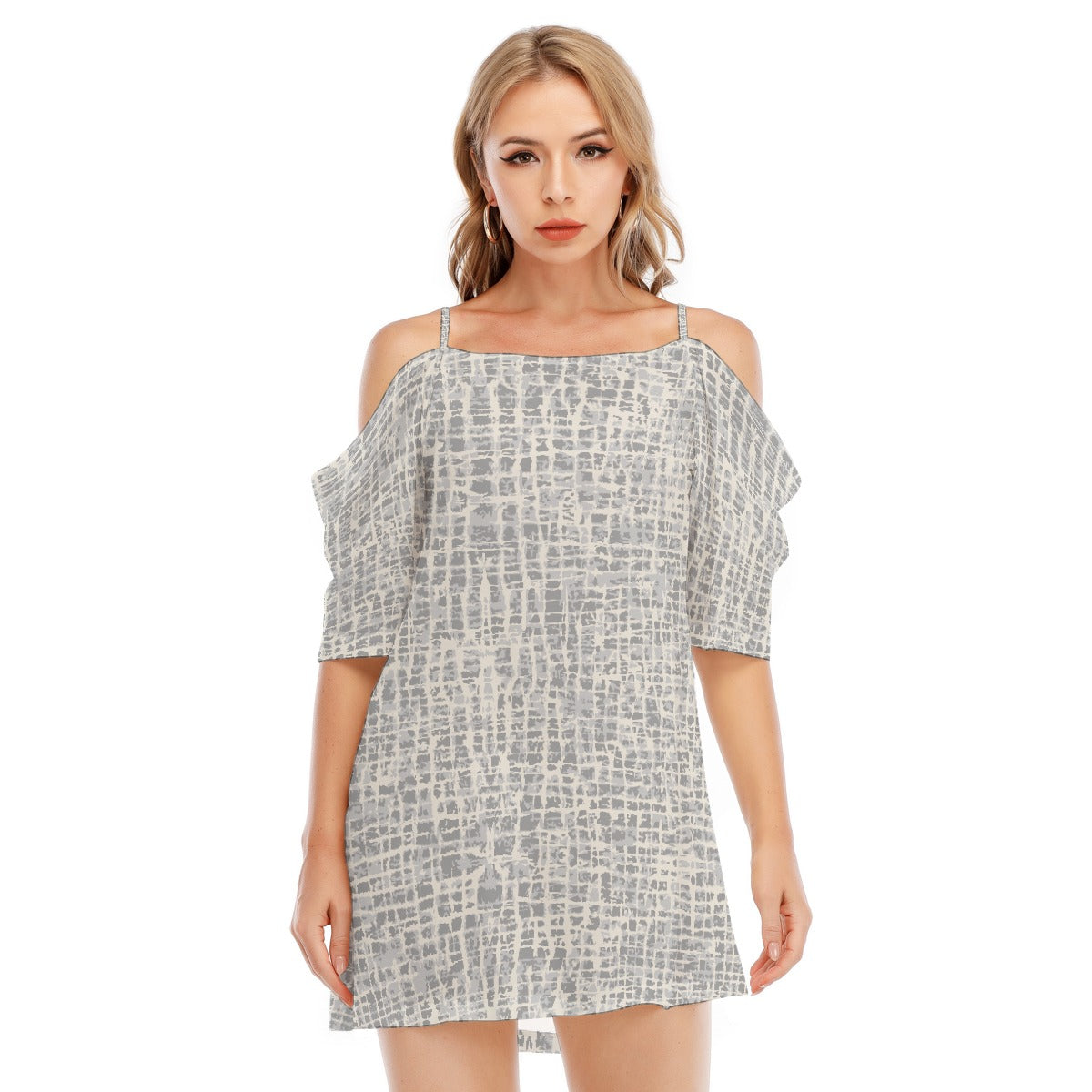 All-Over Print Women's Off-shoulder Cami Dress