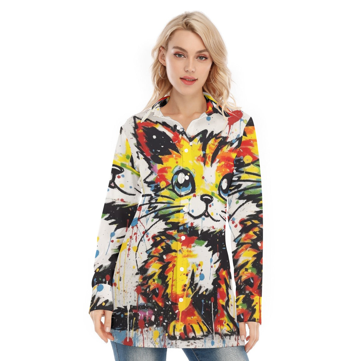 All-Over Print Women's Long Shirt