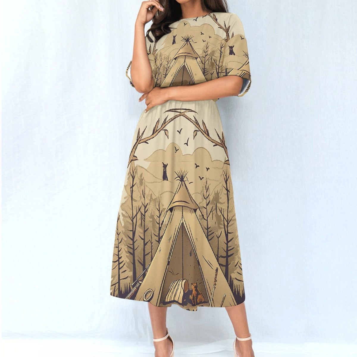 All-Over Print Women's Elastic Waist Dress