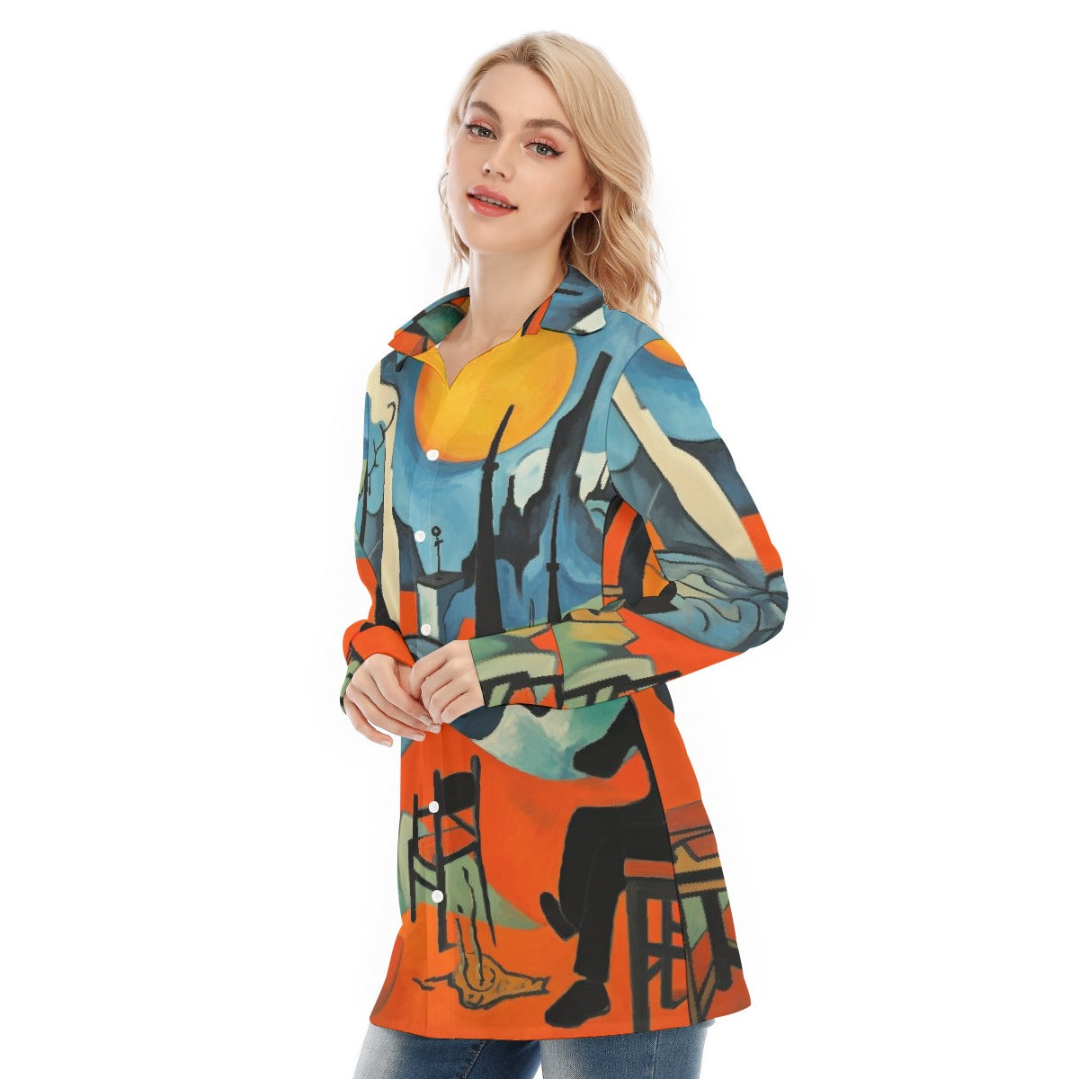 All-Over Print Women's Long Shirt