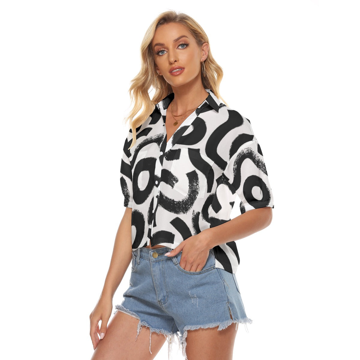 All-Over Print Women's V-neck Shirts