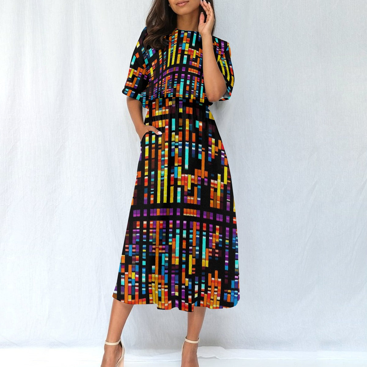 All-Over Print Women's Elastic Waist Dress