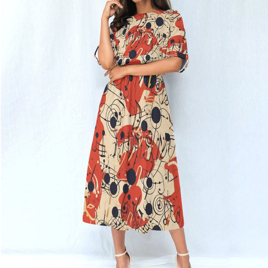 All-Over Print Women's Elastic Waist Dress