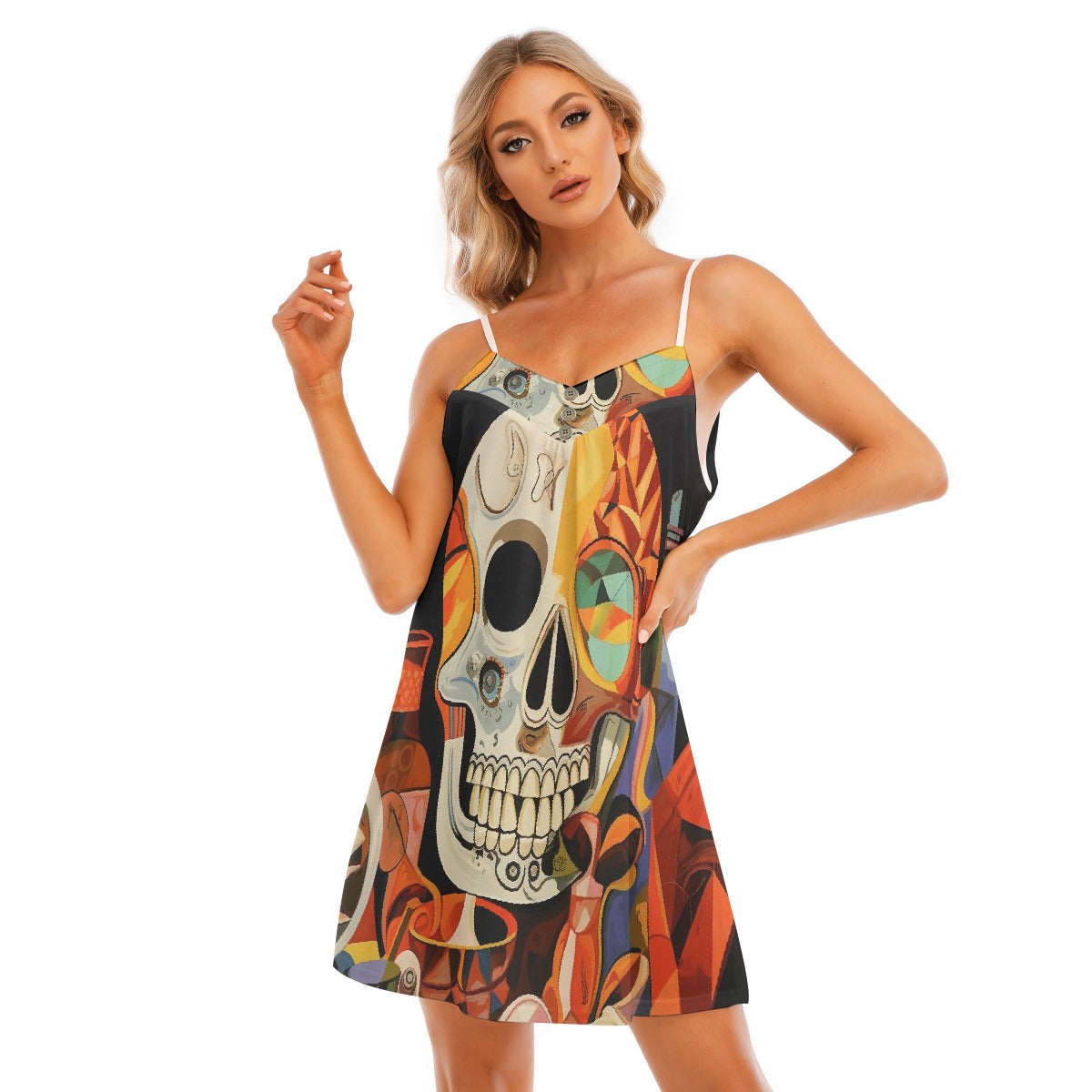 All-Over Print Women's V-neck Cami Dress