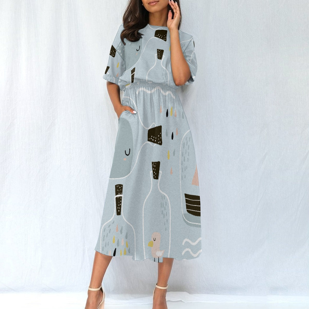 All-Over Print Women's Elastic Waist Dress