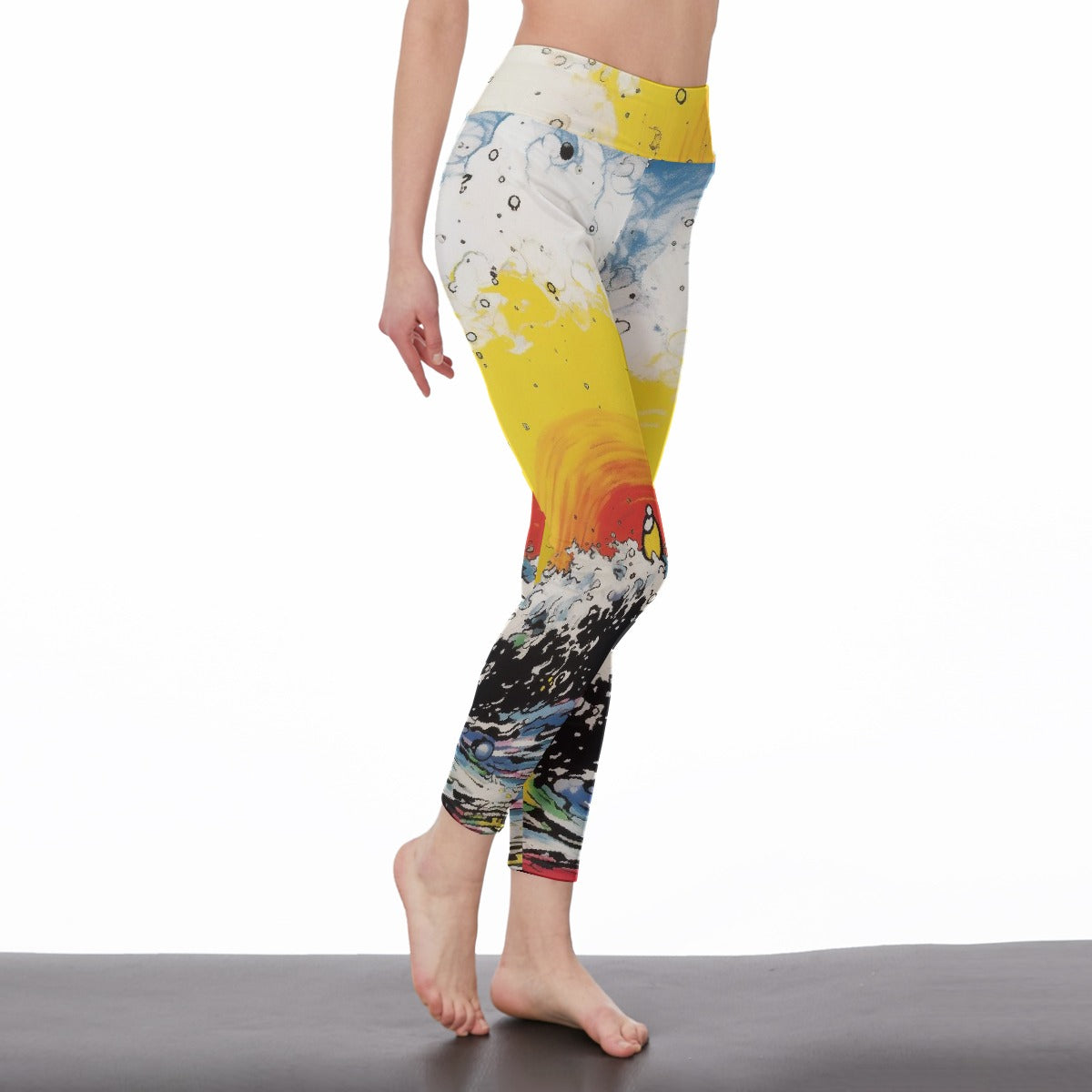 All-Over Print Women's High Waist Leggings | Side Stitch Closure