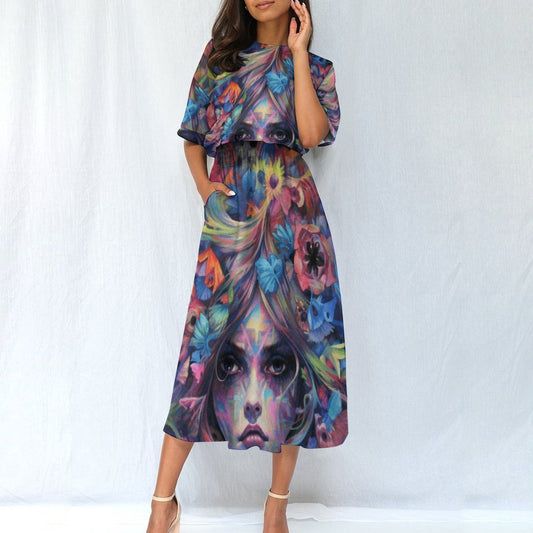 All-Over Print Women's Elastic Waist Dress