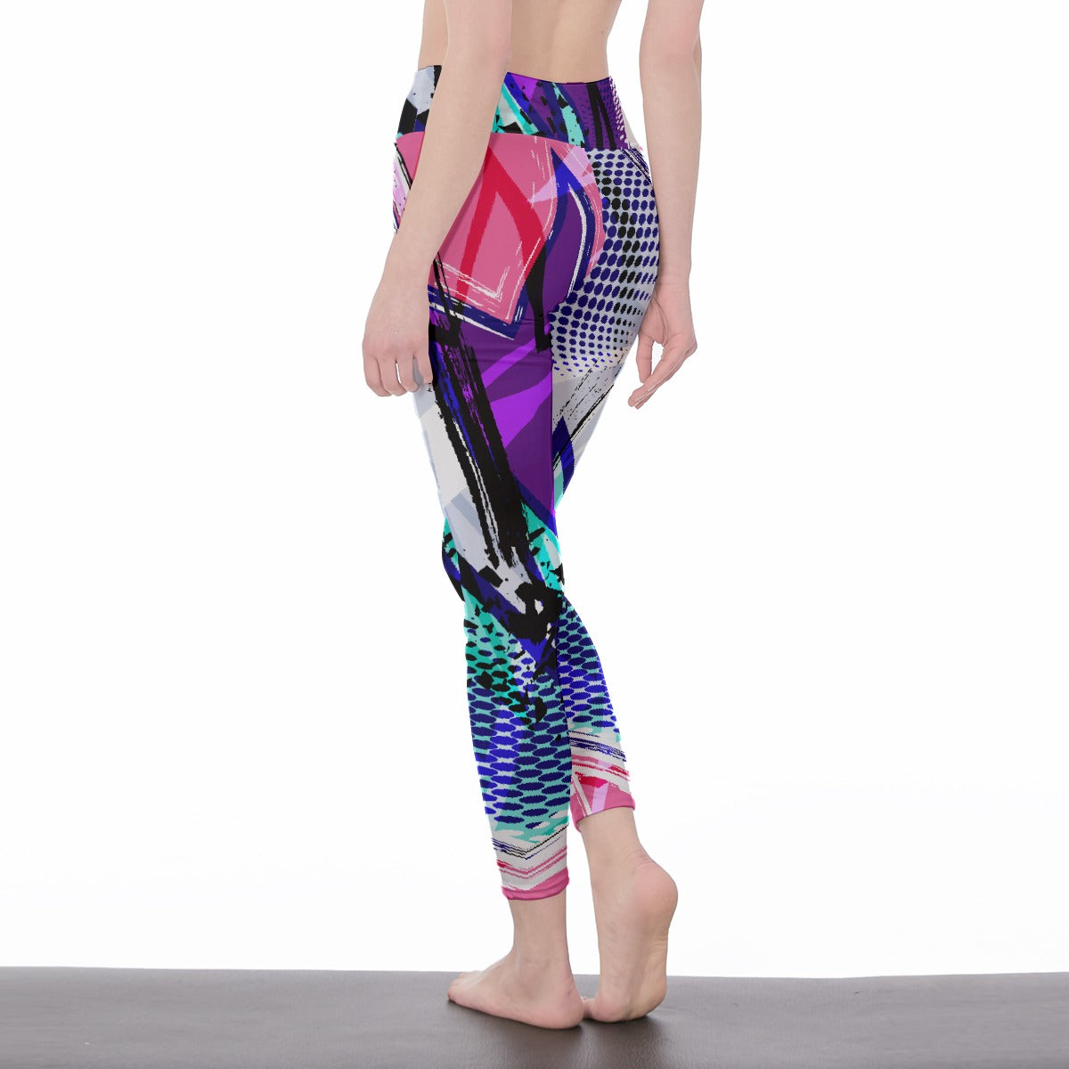 All-Over Print Women's High Waist Leggings | Side Stitch Closure